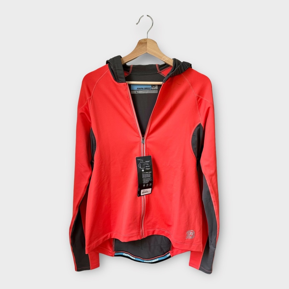NWT Novara Arosa Long Sleeve Cycling‎ Jacket Jersey in Electric Peach, size L